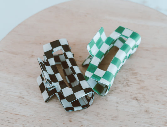 Checkered Hair Clips